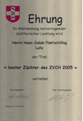 Ehrenurkunde 2005